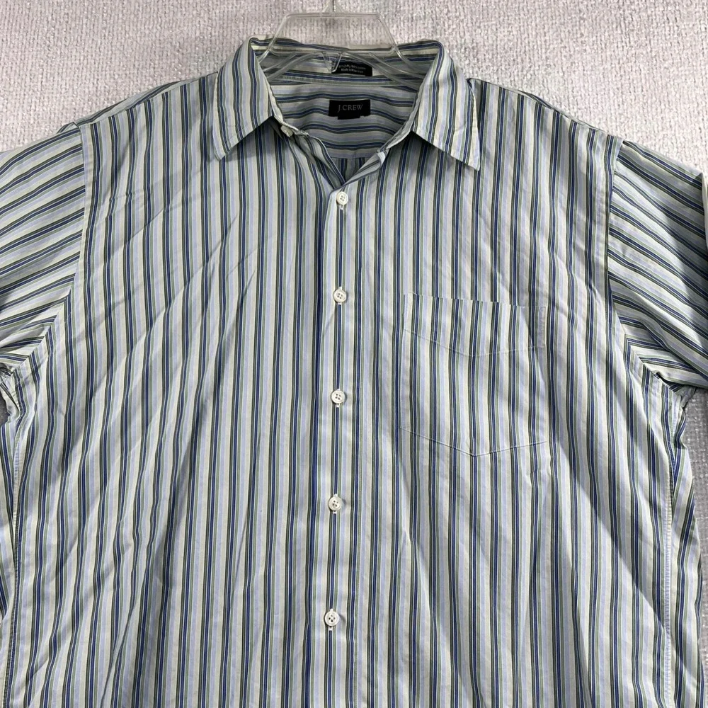 J Crew Mens Striped Button Down Long Sleeve Casual Dress Shirt‎ Size L